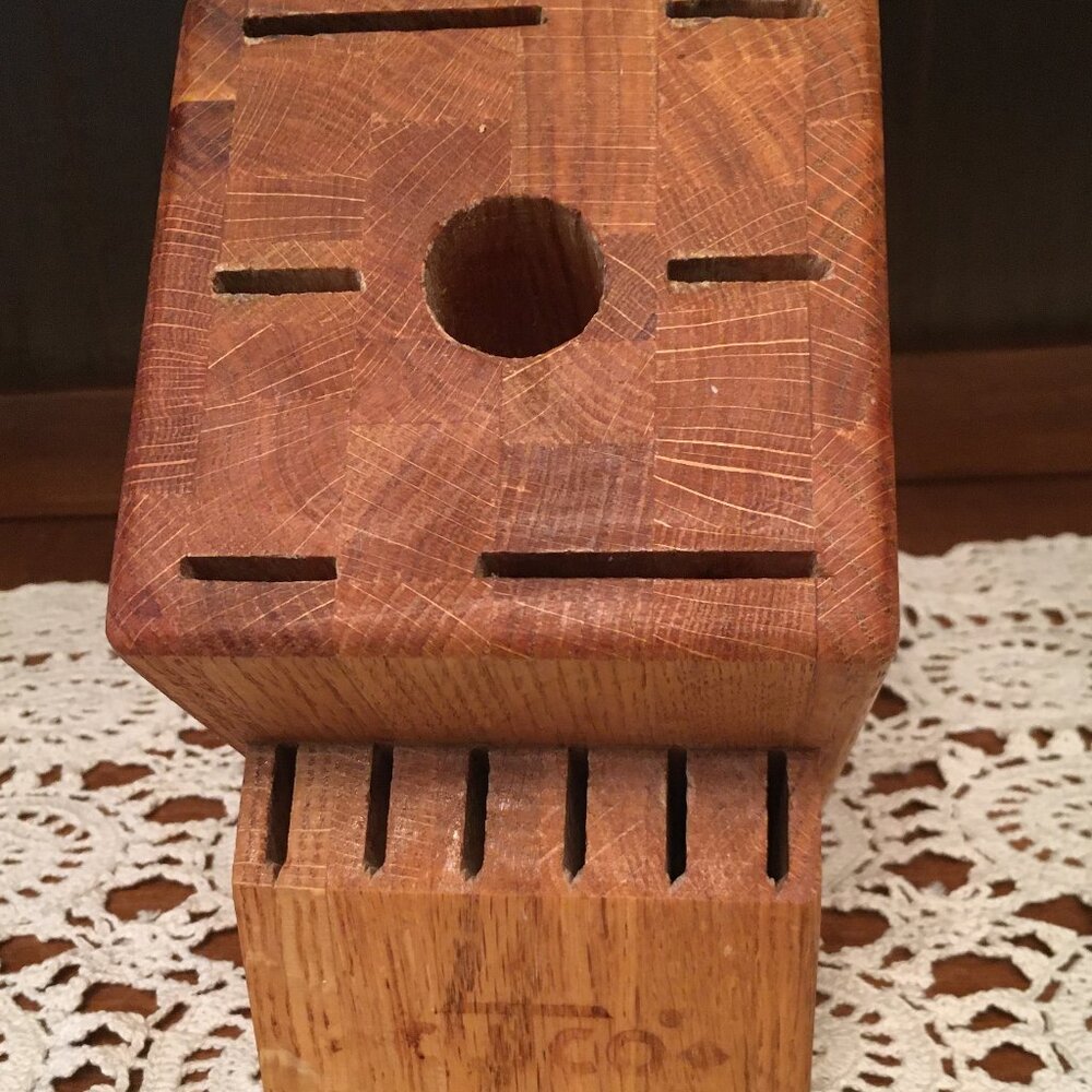 Cutco Knife Block Solid Oak